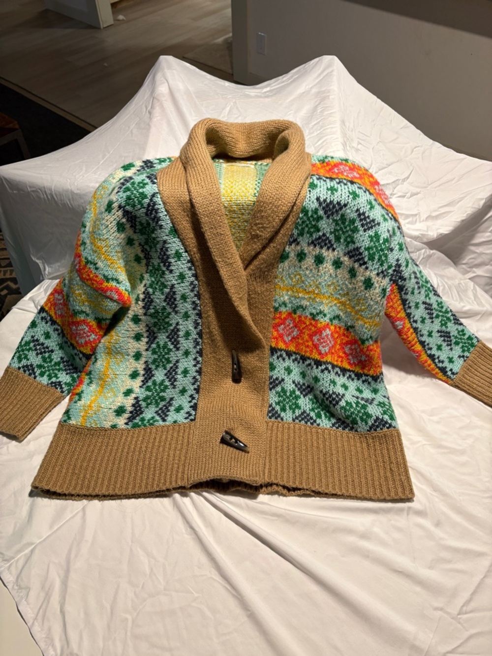 Anthropologie Multicolor Knit Sweater with cowl neck
